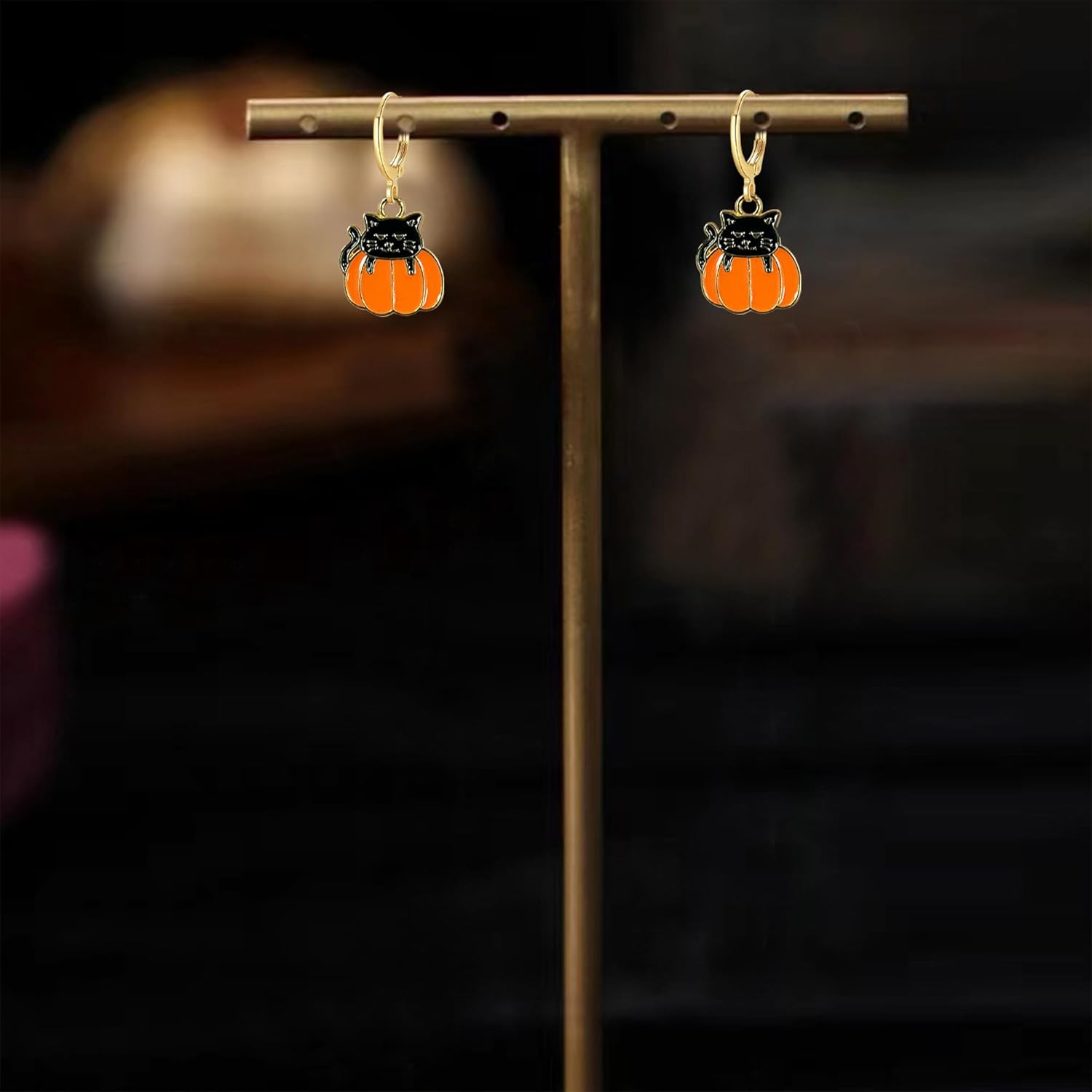 Halloween Earrings for Women Dangle Drop Hoop Fall Earrings Pumpkin Bat Black Cat Ghost Witch Spooky Halloween Jewelry - Image 6