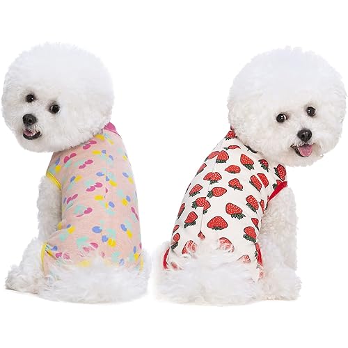 2 Packs Pet Dog Recovery Onesie Suit for Dogs Cats After Surgery,Dog Abdominal Wounds Bandages Cone E-Collar Alternative. (Pink, S)