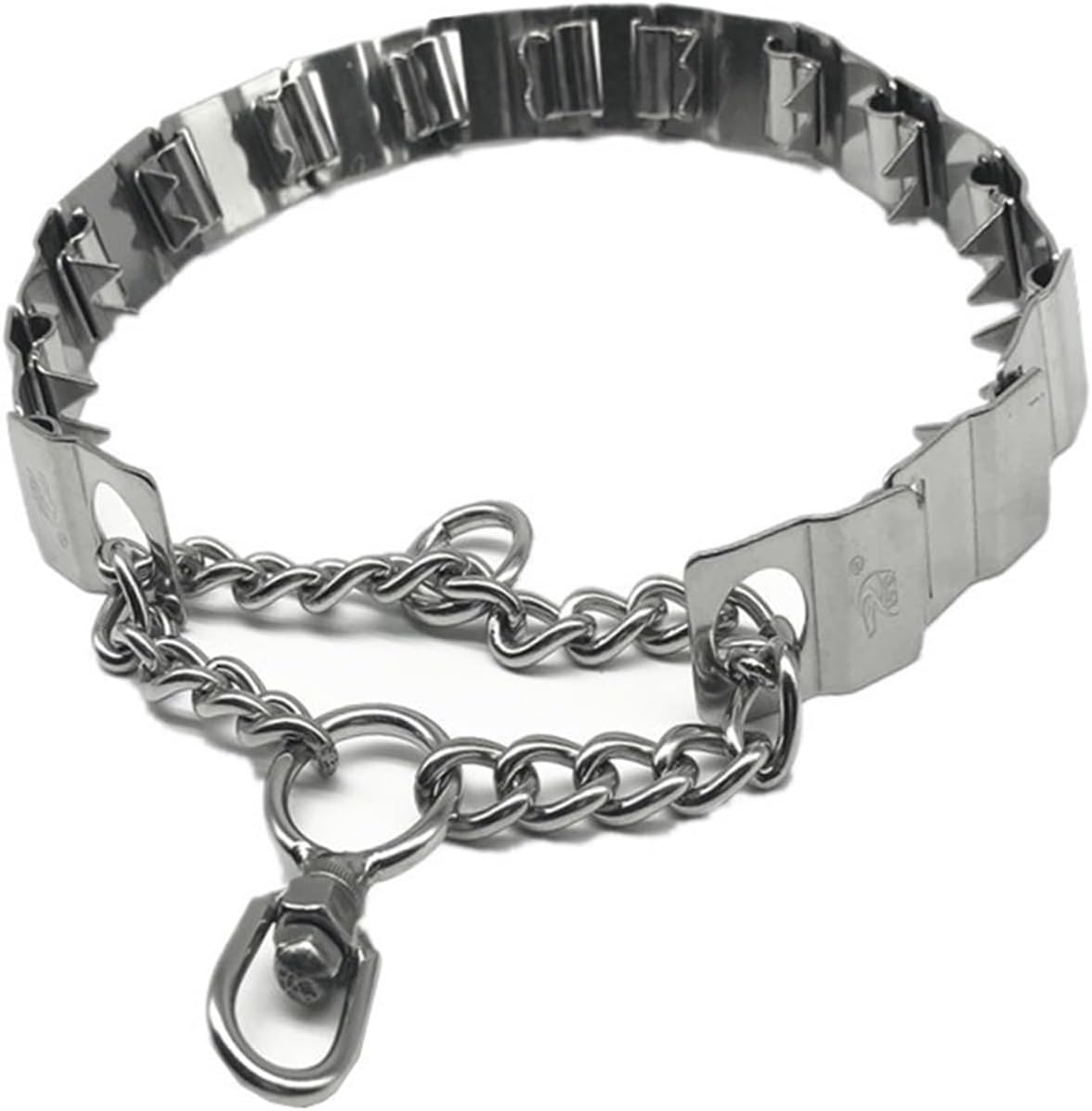 Dog Prong Training Collar with Quick-Release Clip - Adjustable Stainless Steel Links for Obedience Training and Behavioral Control of Medium to Large Dogs(46-56cm)