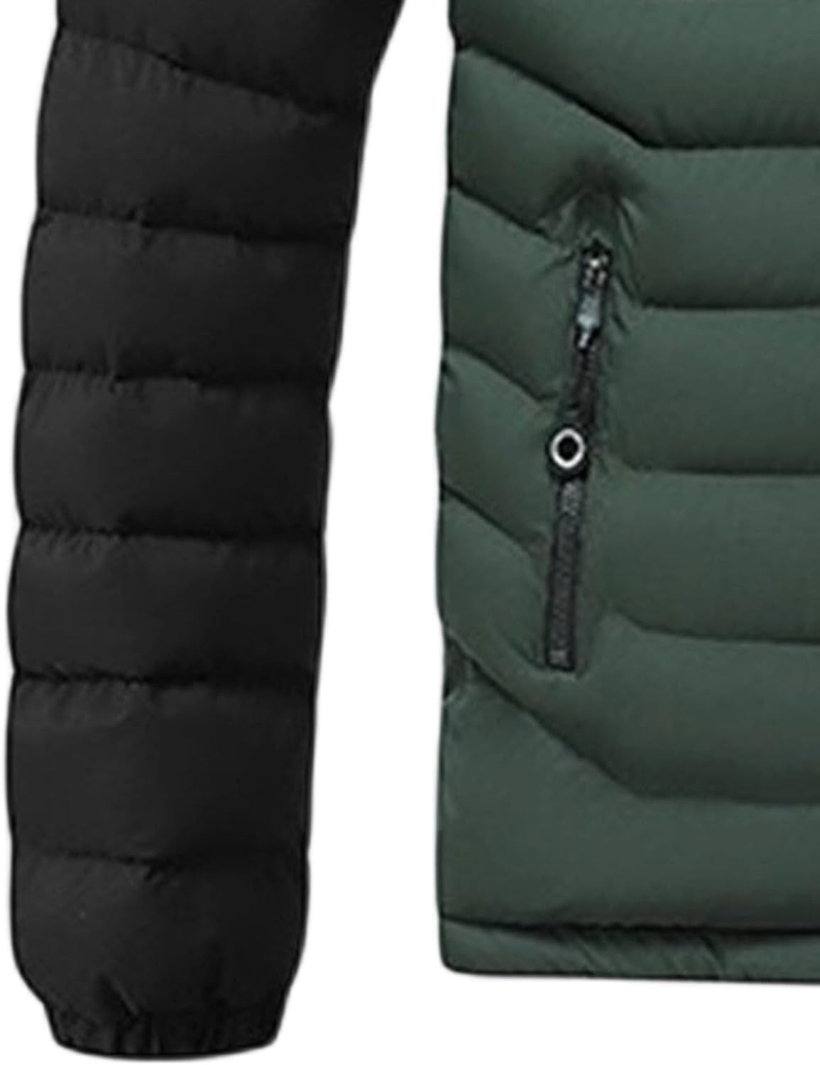 Men Winter Warm Zipper Down Coat Detachable Hooded Fashion Puffer Jacket Outdoor Contrast Color Down Outerwear
