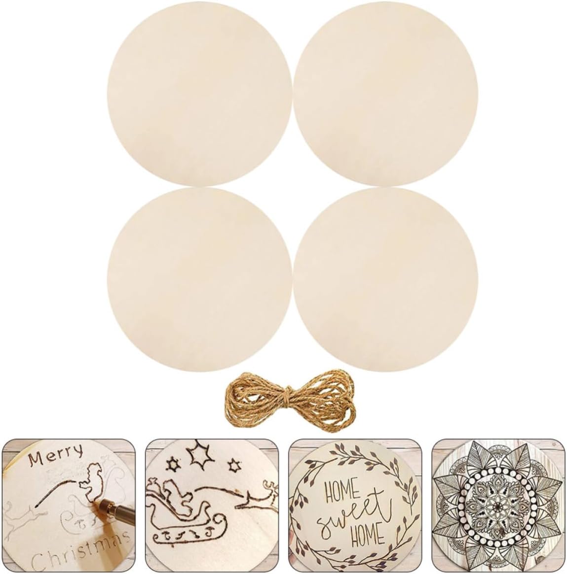 4 Sets Blank Wooden Door Sign DIY Painting Xmas Craft Board
