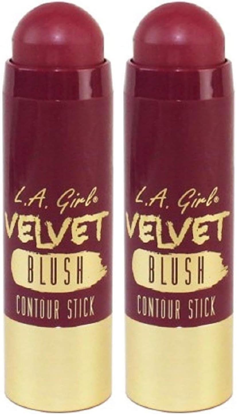 L.A. Girl Velvet Contour Sticks, Blush Crushed Berry (Pack of 2)