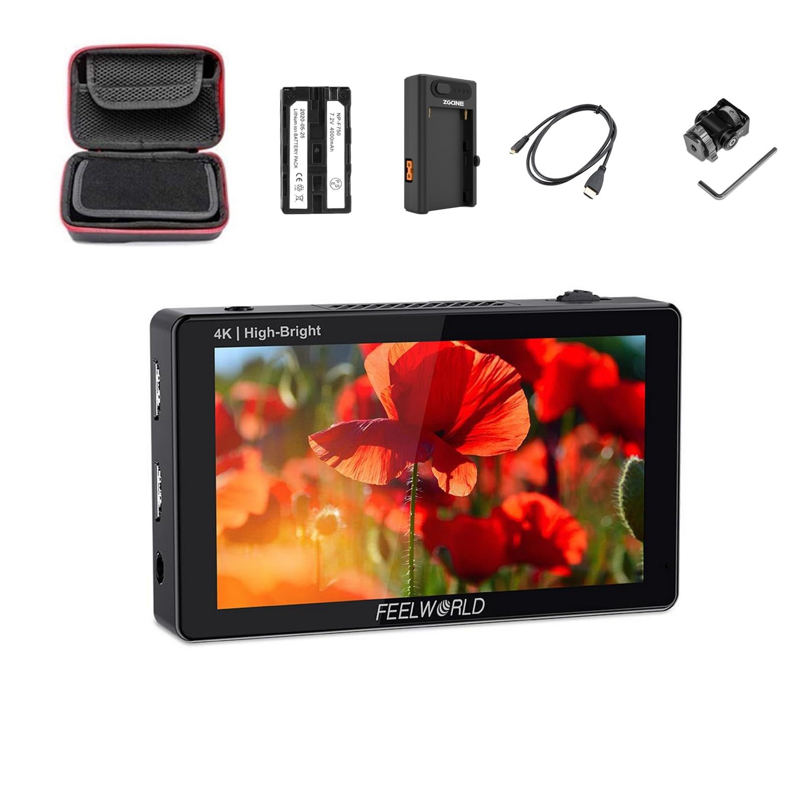 Amazon | FEELWORLD LUT5E + NP-F750 バッテリーキット付き,5.5 インチ 