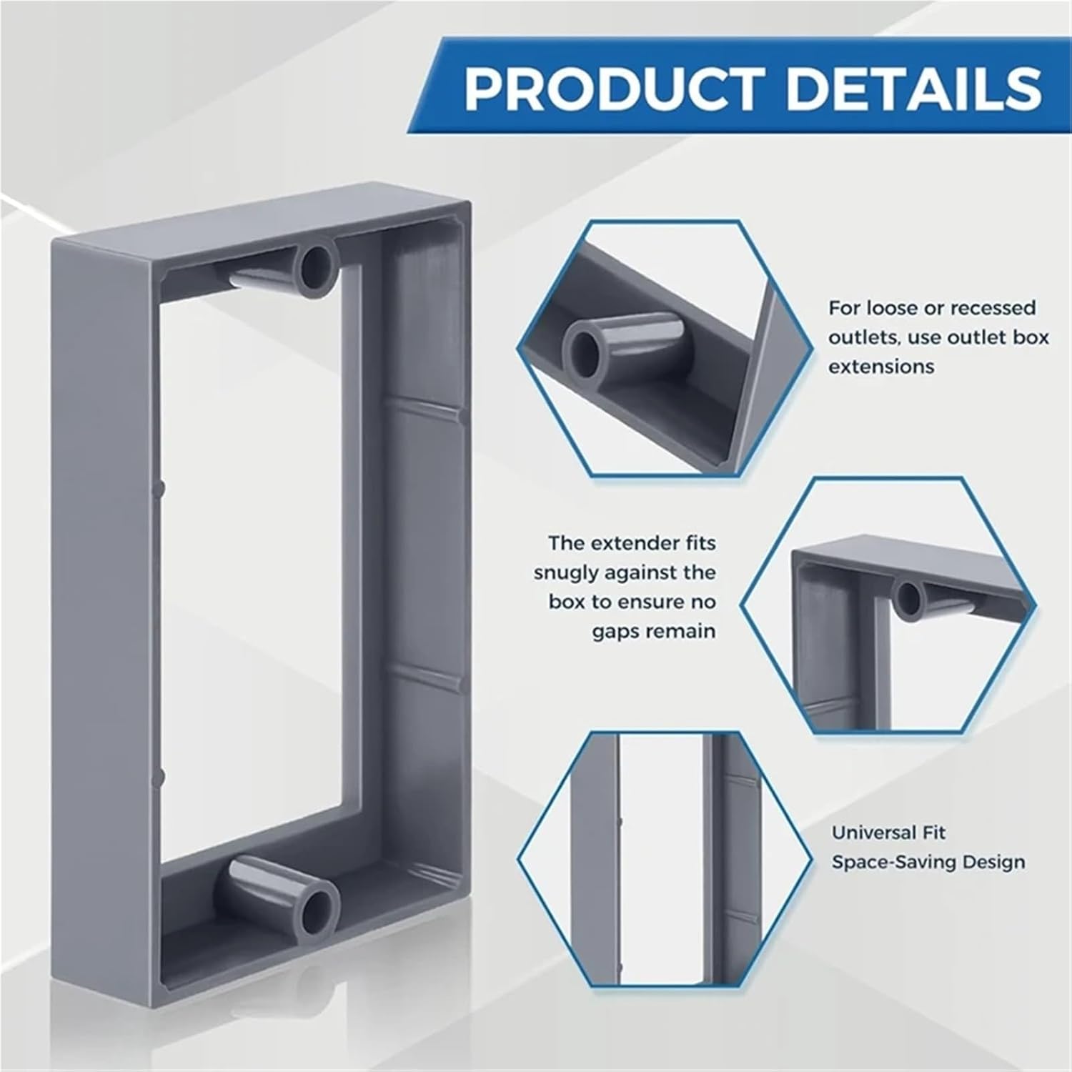 Outlet Box Extender 8pcs 1/2 Inch Outlet Box Extender Electrical with Screws for Boxes and Outlets for Electrical Power Socket Switch