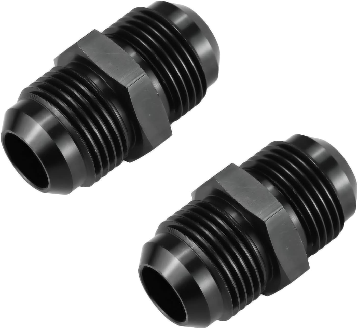 Ucreative 6AN to 6AN Male Flare Coupler Union Straight Fuel Hose Fitting Black (2PCS) : Automotive