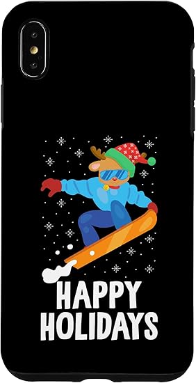Amazon Co Jp Iphone Xs Max Happy Holidays かわいいトナカイの角 冬季のスポーツ スマホケース Electronics