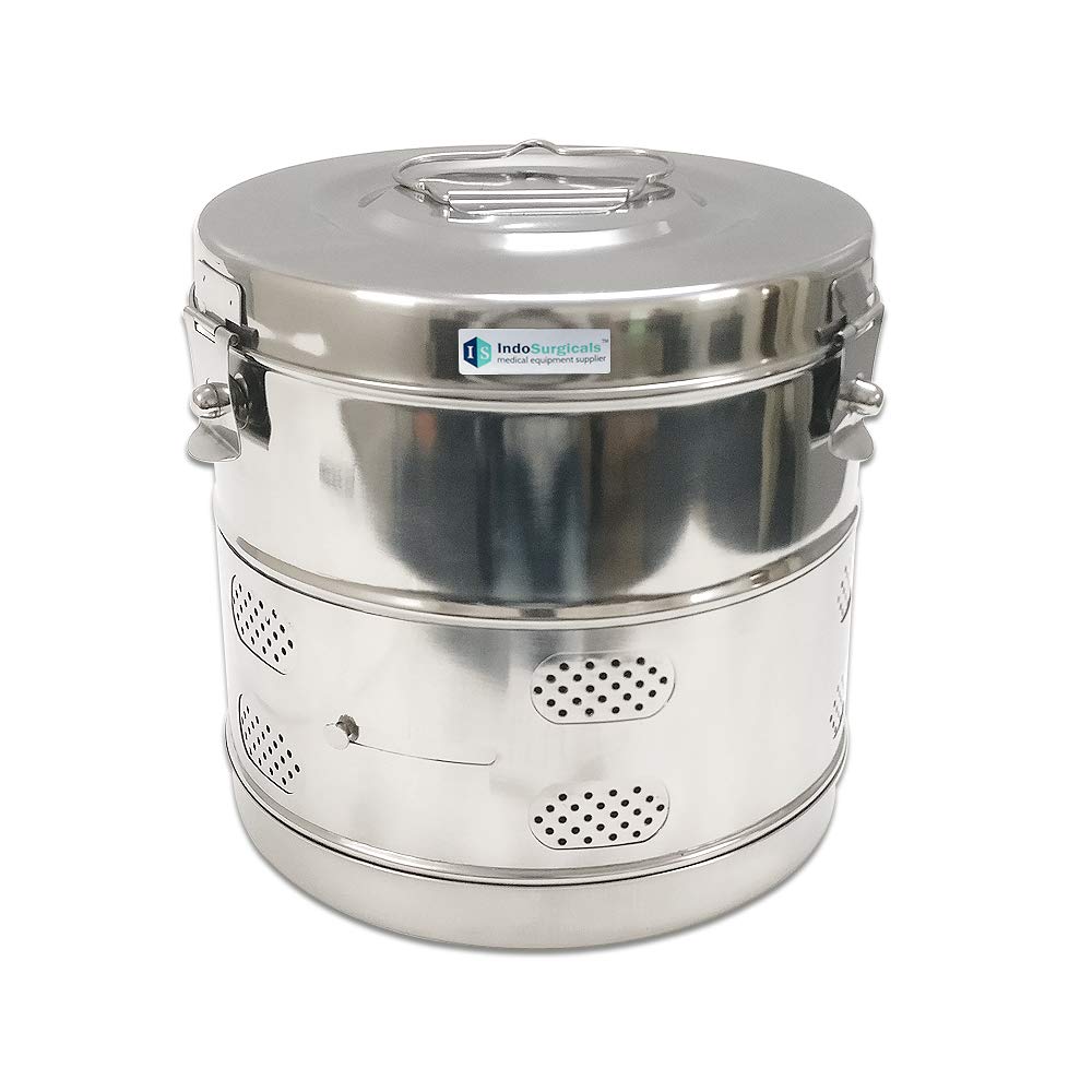 IS IndoSurgicals Stainless Steel Dressing Drum, Super Deluxe Quality Seamless, Diameter X Height (9"X9") (B0146VAYP4) Amazon Price History, Amazon Price Tracker