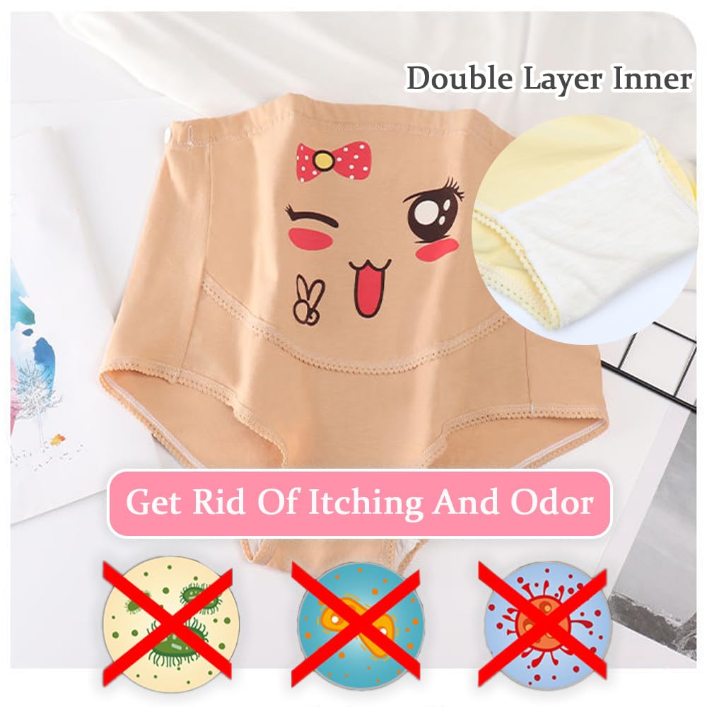 Braguitas de Premamá Cintura Alta Bragas de Algodón Maternidad Ropa Interior de Maternidad para Mujer Cinturón Ajustable Pack de 3,M-5XL