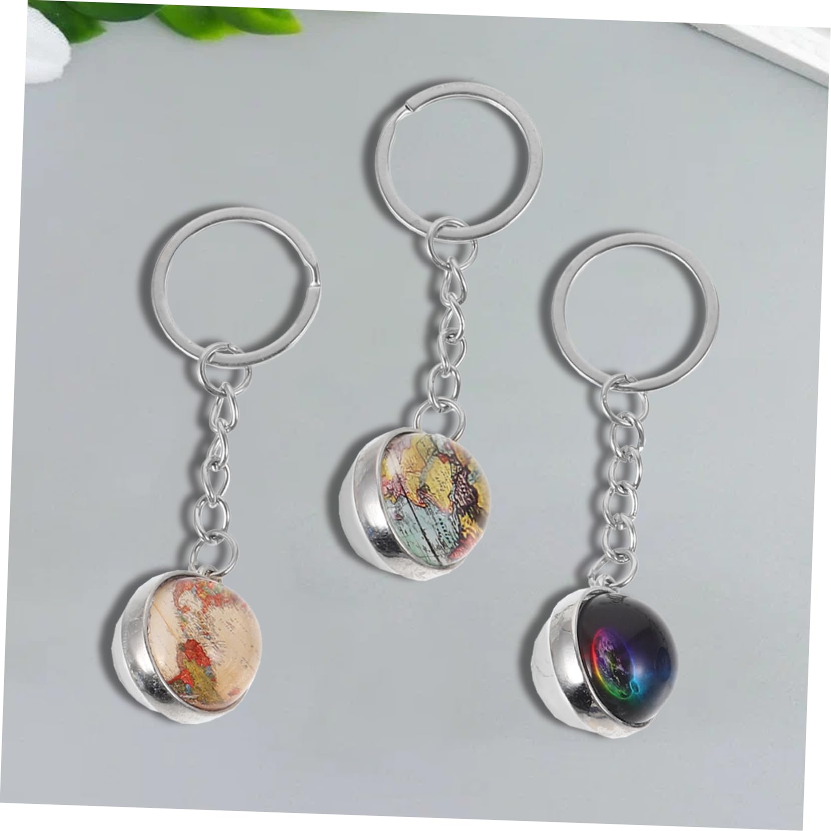VALICLUD Llavero Tierra Anillos Llaves Poseedor Cadenas Llavero De Peluche Auto Colgante De De Globo Terráqueo Globo Terráqueo De Chicas Metal