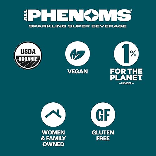 Miniatura 4 de All Phenoms Agua con gas funcional con infusión de frutas orgánicas con vitaminas, electrolitos para impulso inmunológico, hidratación, energía,