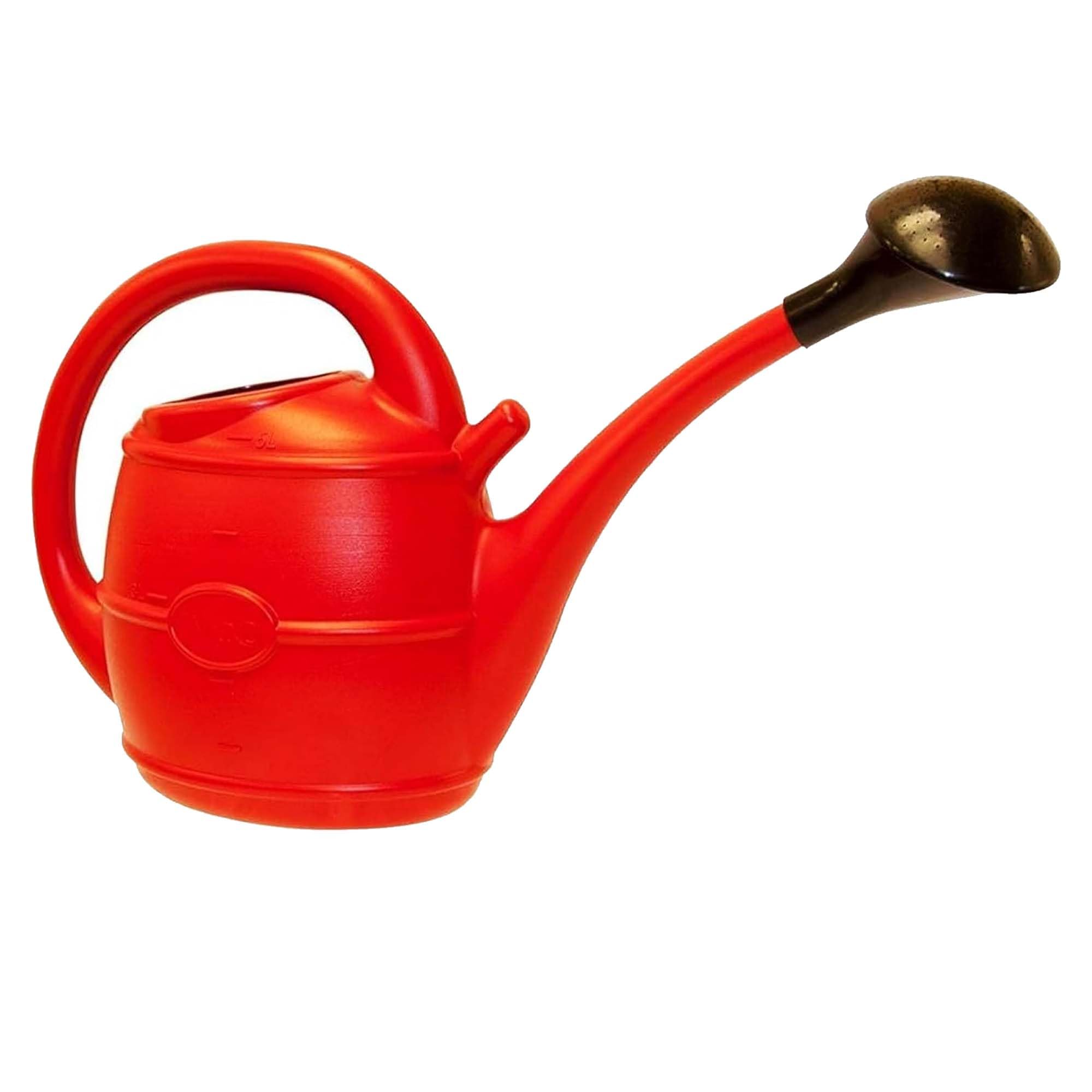 Pluto Packaging Red Lightweight Watering Cans With Handles & Sprinkler Heads For Indoor & Outdoor Use Watering Outdoor Plants, Tubs, Pots & Hanging Baskets (, 10 Litre - With Sprinkler Head)
