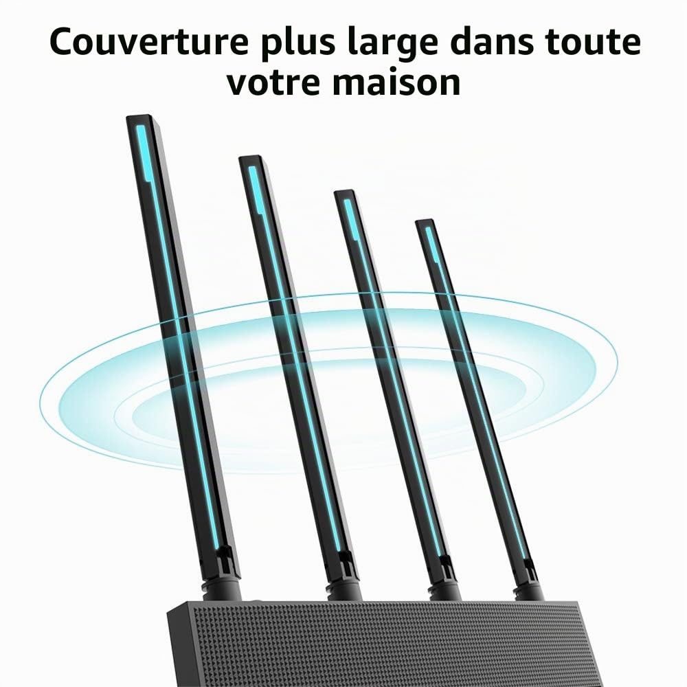 TP-Link Archer C88 Routeur WiFi Bi-Bande AC1900Mbps, 5 Ports Gigabit, 1300Mbps à 5GHz et 600Mbps à 2.4GHz, Mode Point d'Accès, Sécurité Avancée avec WPA3, MU-MIMO, EasyMesh,IPv6, Brancher et Utiliser