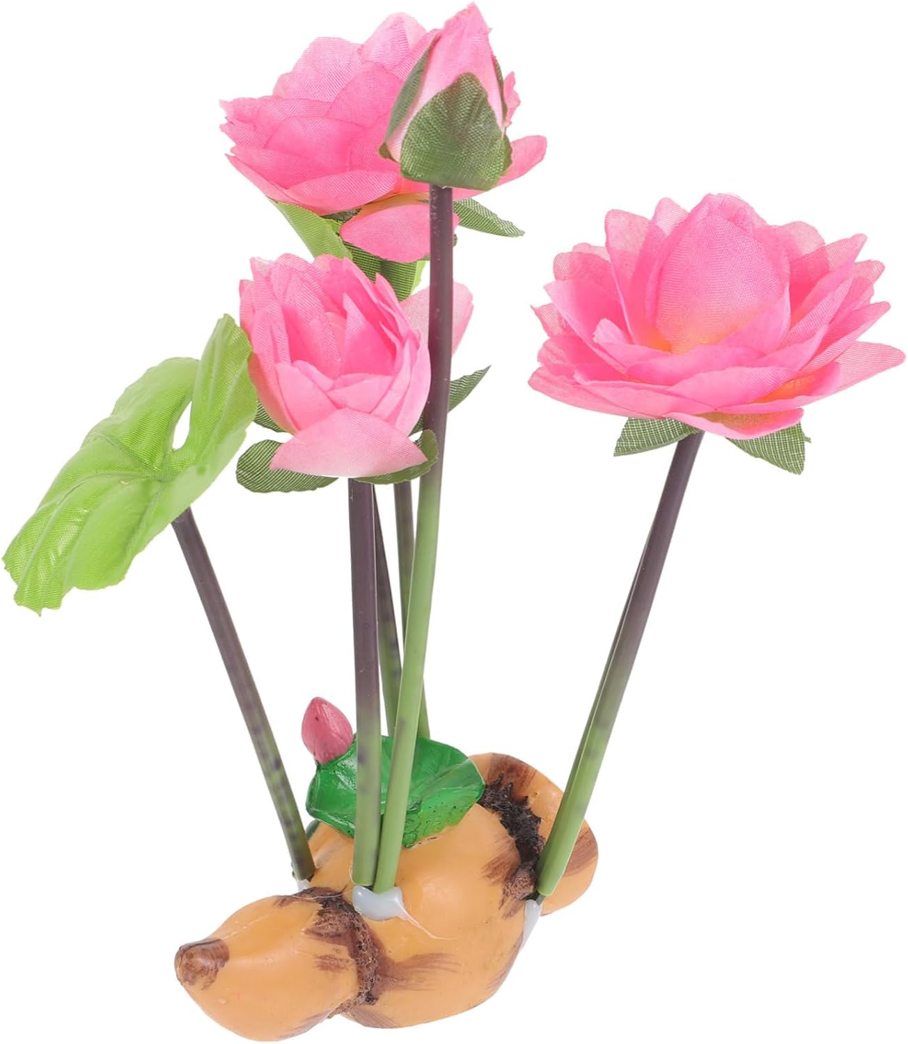 AKALNNB 4個 蓮の根 蓮の飾り 水槽 水槽 蓮の装飾 バブルフィッシュ 水槽 水槽 水槽 空気入れ サンゴ礁の装飾 水生植物