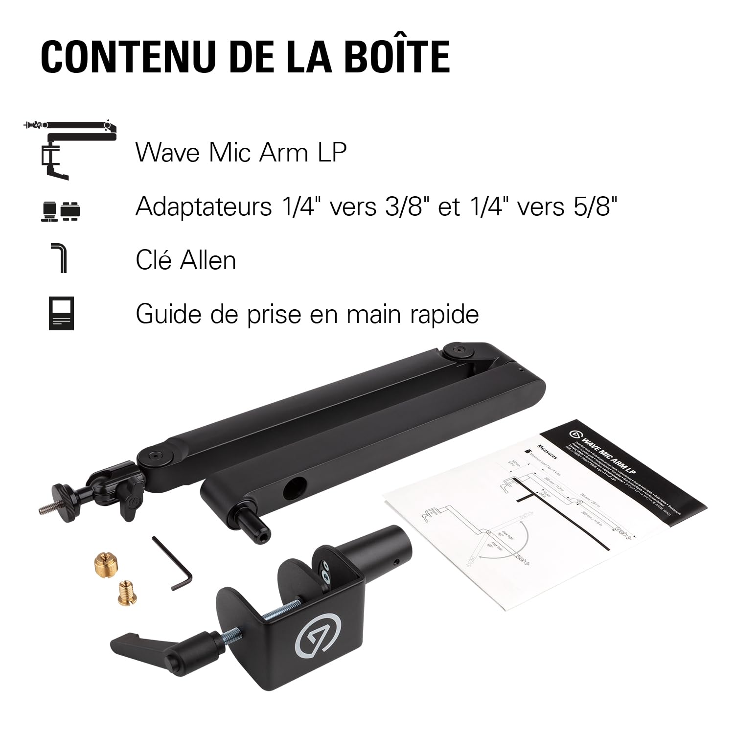 Elgato Wave Mic Arm LP - Perche de micro haut de gamme compacte avec passe-câbles, pince pour bureau, fixation polyvalente, entièrement réglable, idéale pour podcasts, streaming, jeux, télétravail
