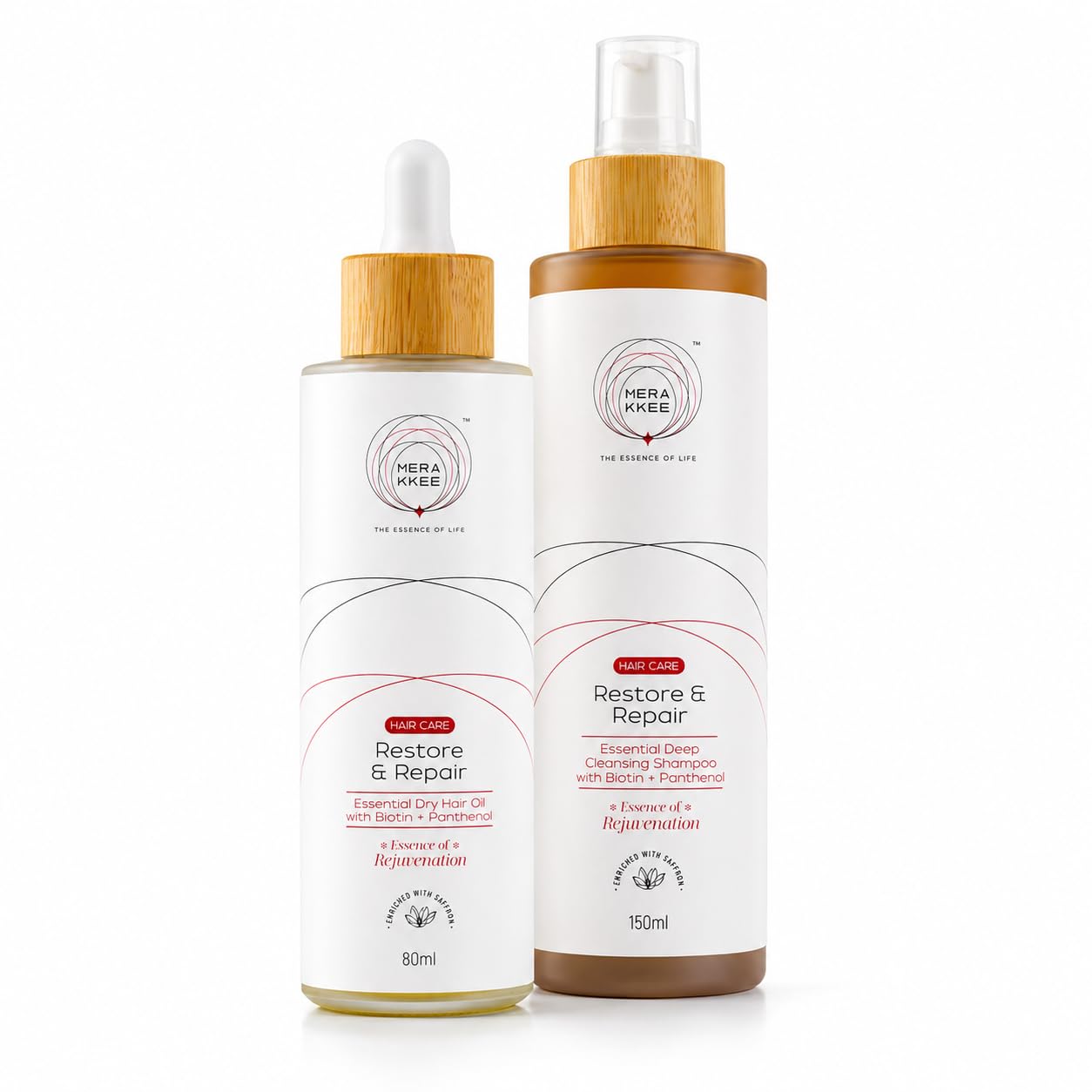 Merakkee Hair Recovery Ritual for Women (Dry Hair) - Essential Hair Oil & Deep Cleansing Shampoo Set with Saffron, Biotin & Botanical Oils - SLS-Free Premium Hair Care Bundle, 80ml + 150ml-image-39