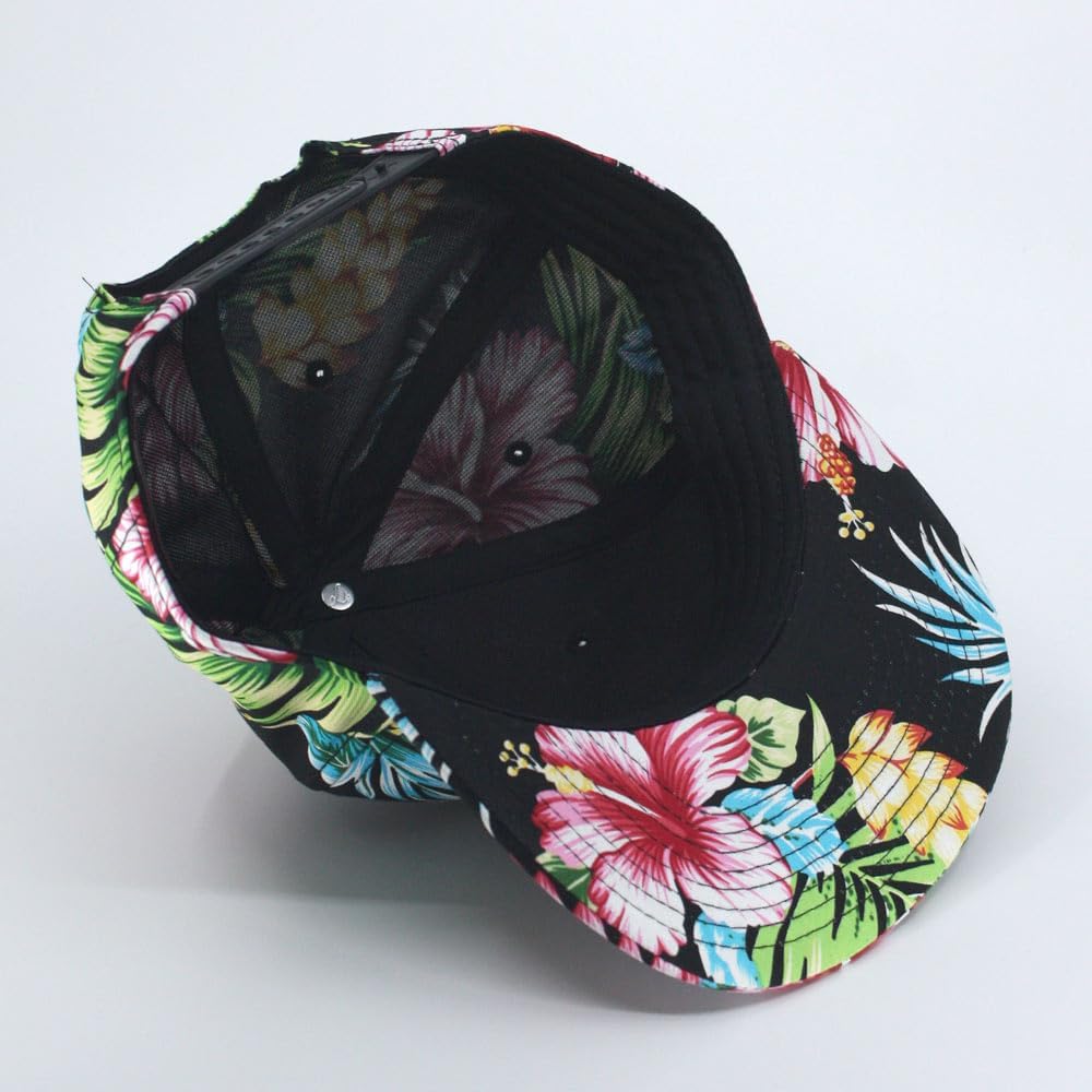 Floral Hawaiian Cotton Twill Adjustable Snapback Baseball Caps - Image 5