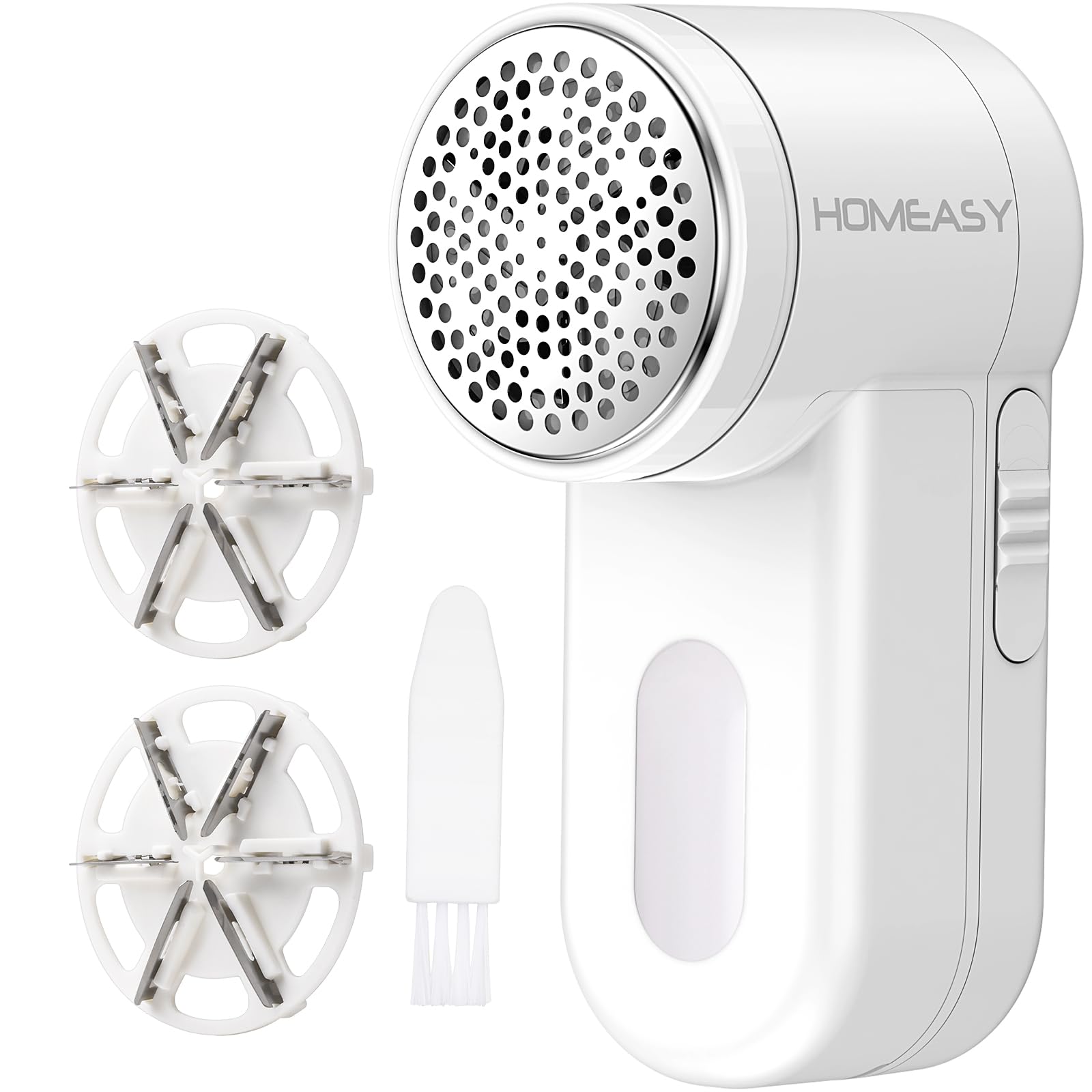 Fabric Shaver, HOMEASY Portable Lint Remover Debobbler Clothes Shaver, Bobble Remover for Clothes Adjustable 2 Speed Lint Shaver with 3 Blades Included (White)