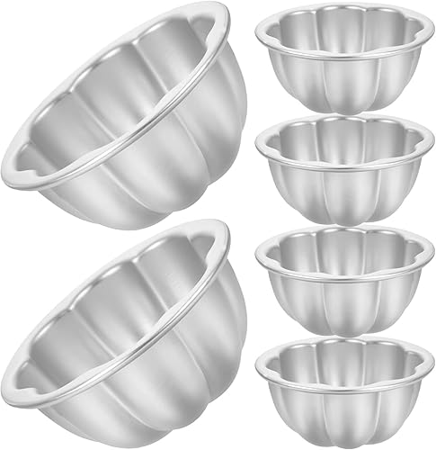 6 moldes antiadherentes de aleación de aluminio para tartas de pudín y magdalenas multifuncionales para hornear postres para uso doméstico y