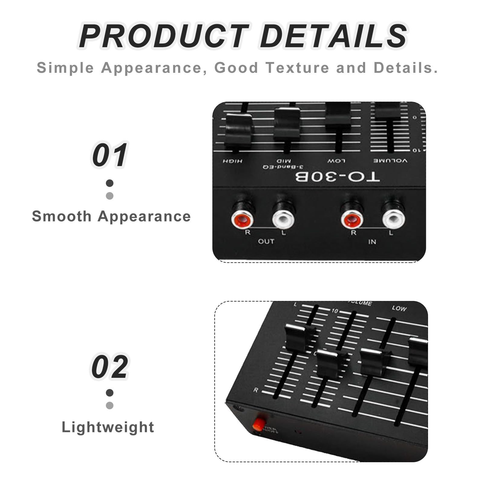 Housoutil Stereo Vorverstärker 3 Band Equalizer für Stereoanlagen