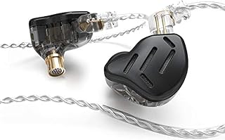 Linsoul KZ Zax 1DD+7BA Hybrid Driver HiFi in-Ear Earphones with Zin Alloy Shell, Detachable 2 Pin 0.75mm OFC Cable (Without Mic, Black)