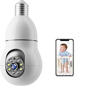 Light Bulb Camera, Wireless Home Security Camera Indoor for Baby Elder Pet Camera Monitor with Two-Way Voice,Night Vision,Siren,Human Motion Detection,Smart Tracking,360° WiFi Smart IP Camera 1080P