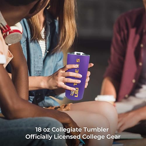 Miniatura 495 de Campus Colors Vaso de acero inoxidable de la NCAA perfecto para el día del partido, 18 onzas, doble pared, mantiene las bebidas perfectamente Azul