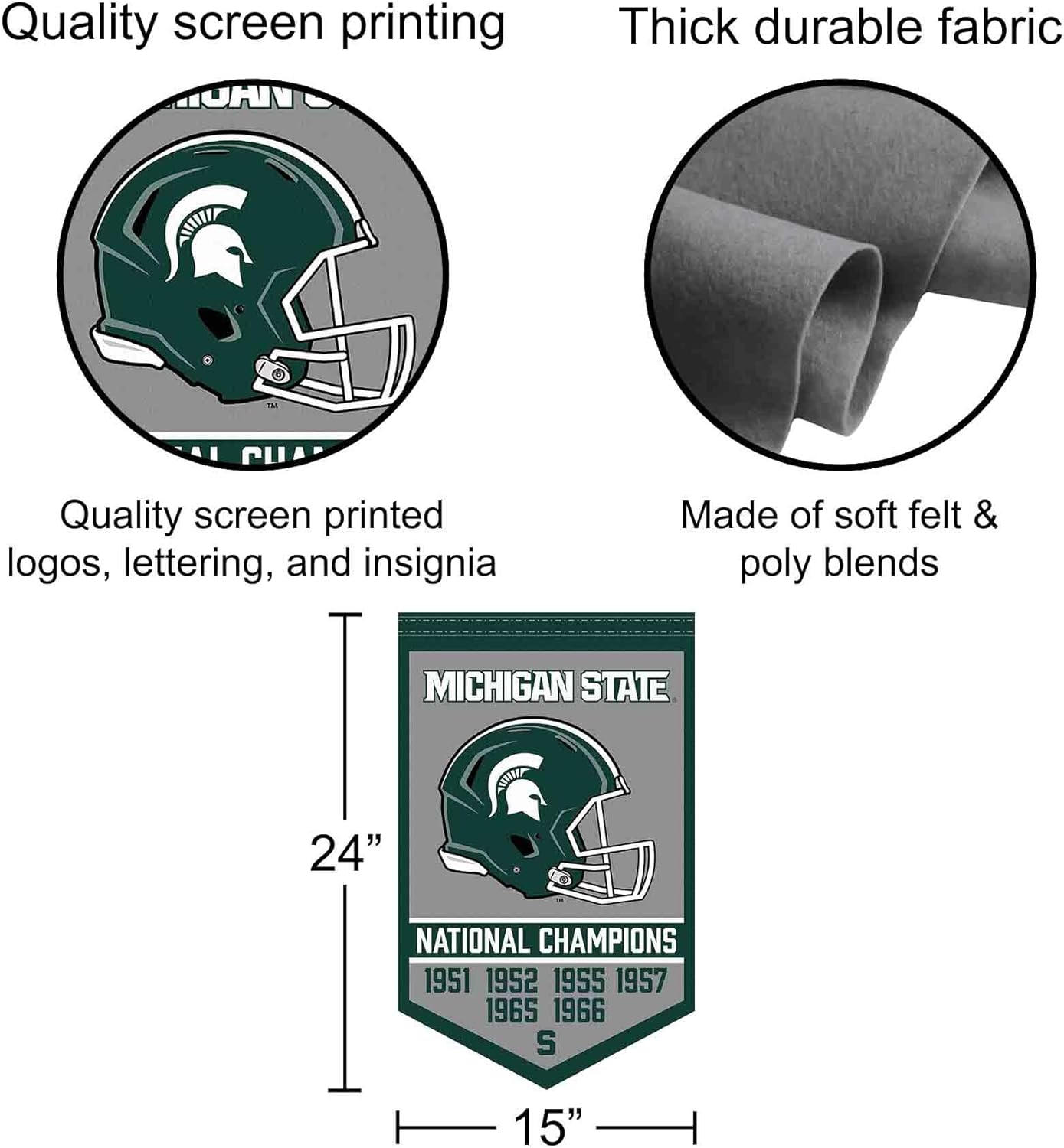 Michigan State Spartans Football National Champions Banner - Image 2