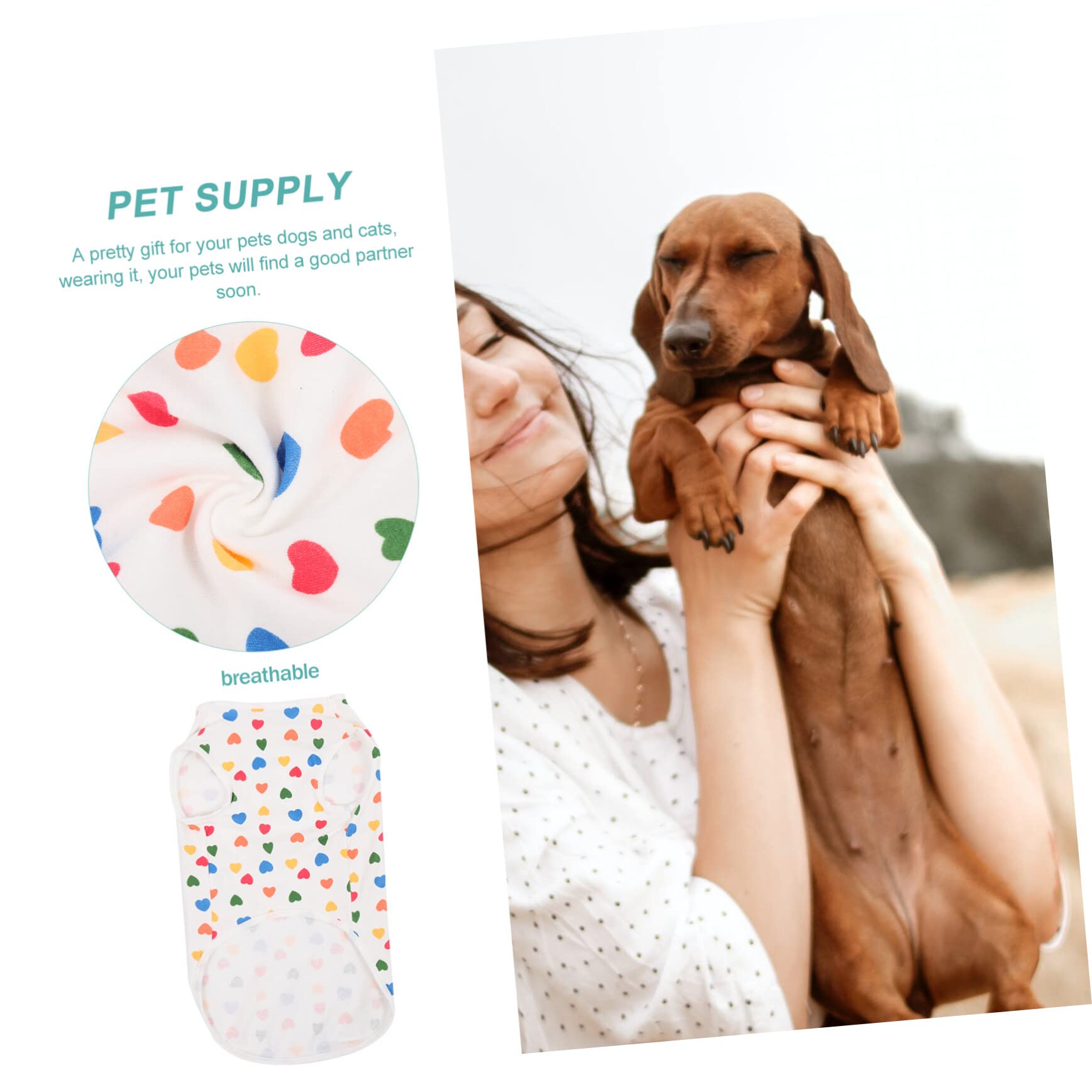 Mipcase 5 Pezzi Di Abbigliamento Alla Moda Per Animali Domestici Maglietta Per Cani E Gatti in Cotone Facile Da Indossare