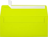 Vista 25 de LUXPaper Sobres comerciales #10 Despegar y prensar 4 1/8 pulgadas x 9 1/2 pulgadas Lino blanco Texto de 80 libras 50