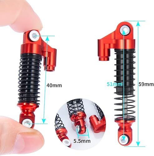 Miniatura 10 de RCLIONS Amortiguador de amortiguador ajustable para automóvil a control remoto 118 de 2.323 in para TRX4M Defender Bronco 118th RC Crawler Car