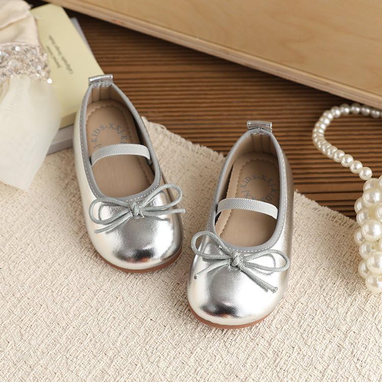 Toddler Girls Dress Shoes Mary Jane Flats School Uniform Oxfords Wedding Party Bow Flower Shoes Comfort Loafers