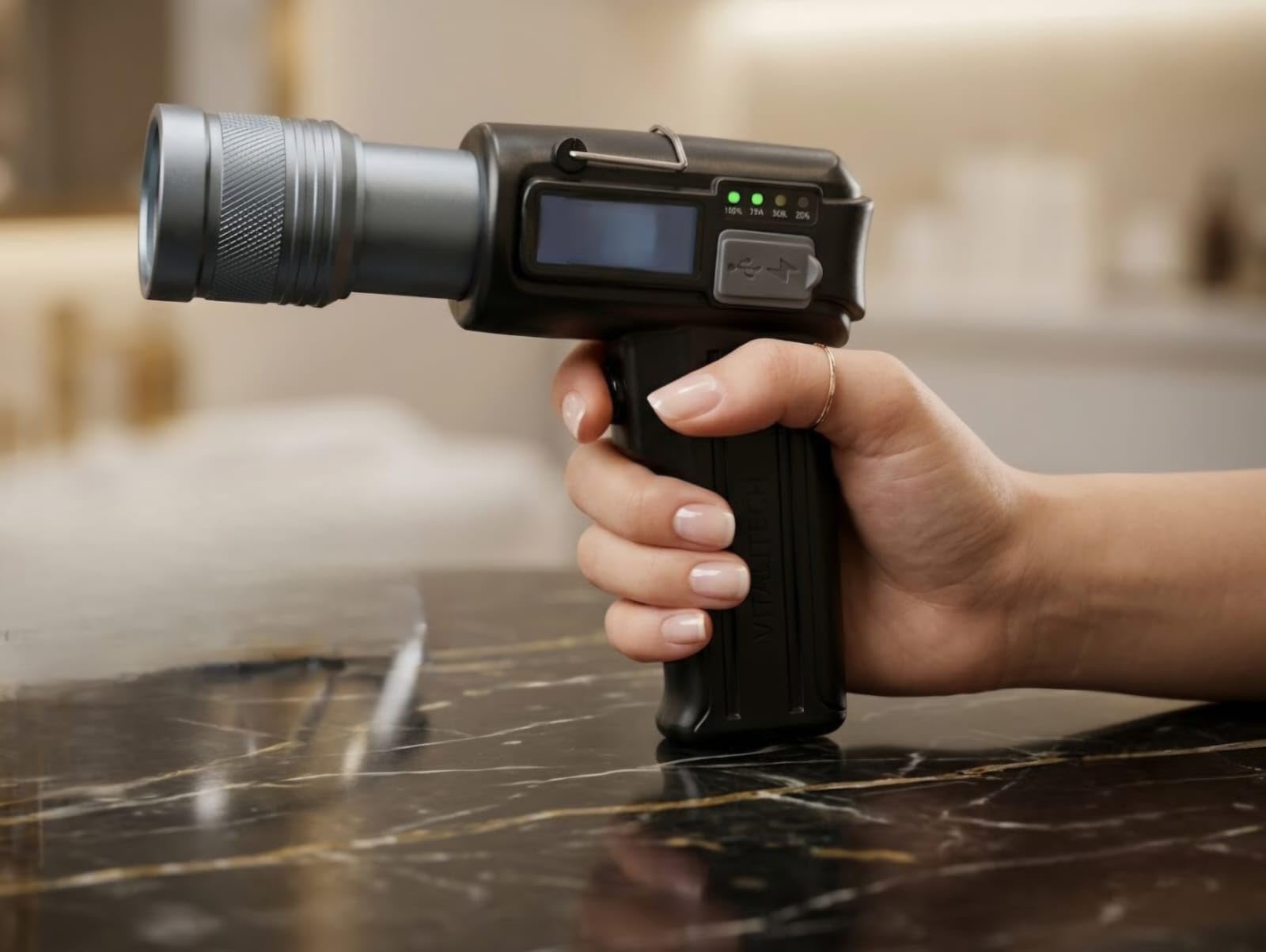 RL-M76 Rechargeable LED Handlamp 100W High Power Torch Light | Super Bright Flashlight with Zoom Focus, Type-C Charging & Battery Display-image-20