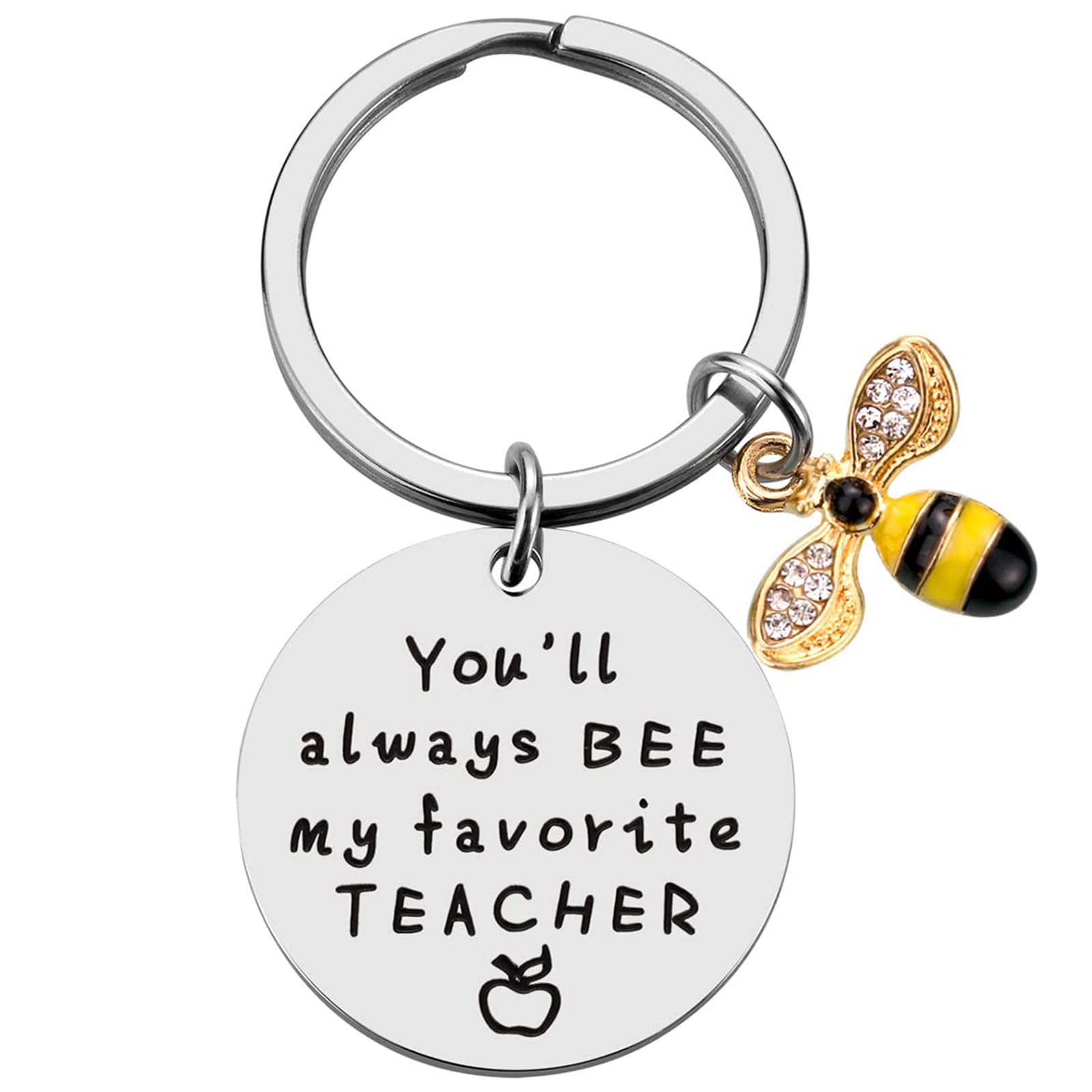 Yunvisty Teacher Gifts Keyring Leaving Gifts For Colleagues Women Thank You Gift For Women Men Teacher Keyring You'Ll Always Be My Favorite Teachers