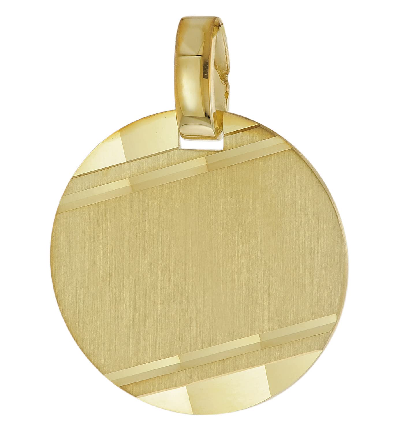 trendor Anhänger mit Namen Gold 333/8 Karat Gravurplatte Ø 16 mm 51796 | Gravurschmuck aus Echtgold, Schmuckstück für Damen und Herren,