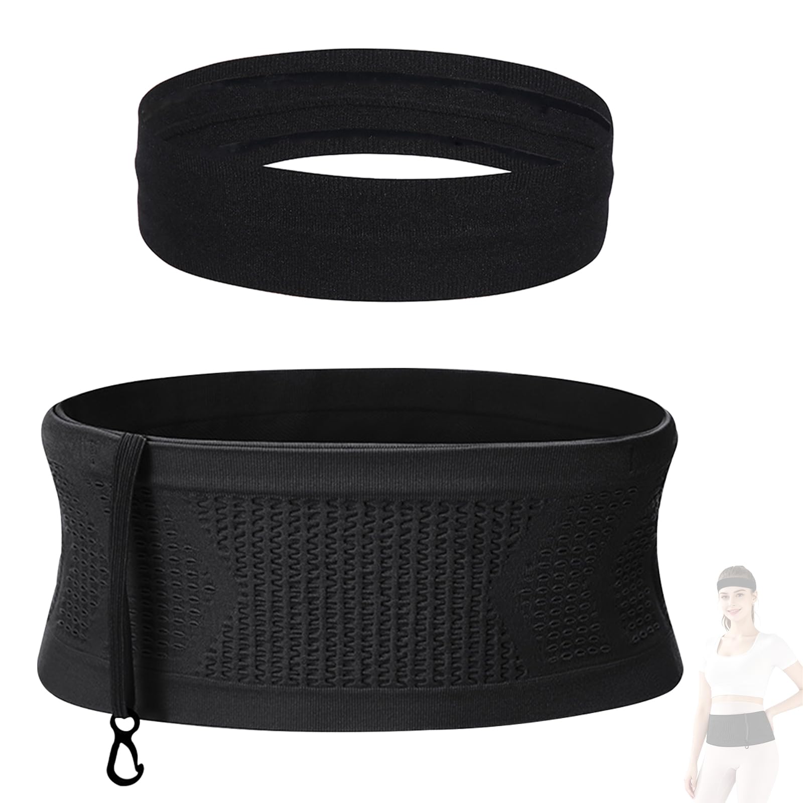 Marsupio Running Traspirante Unisex Cintura da Corsa Multifunzionale con Fascia per Capelli per Escursioni Ciclismo
