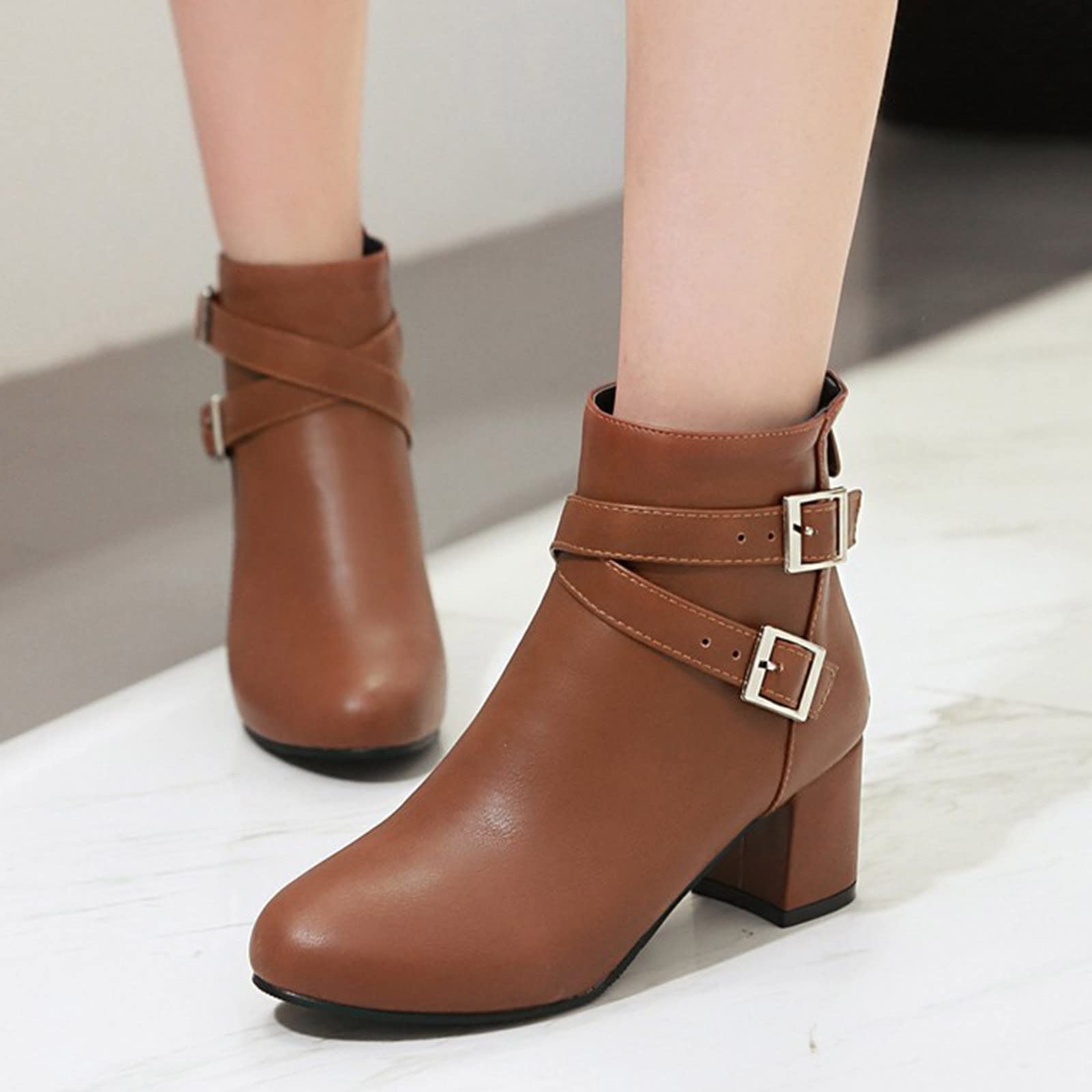 Stivali Pioggia Donna Comfort in Pelle Antiscivolo Laterale E Lacci Motivo Stampato a Stivali Alti al Western Stivaletti da Pioggia Lunghi con Cerniera Leggero Antiscivolo Scarpe