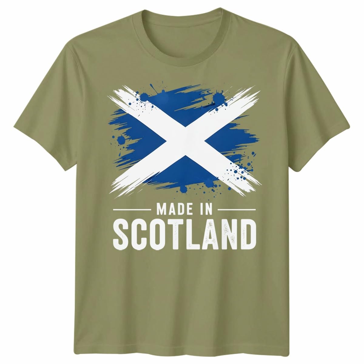 Made in Scotland Unisex T Shirt Scottish Flag Tee Football Rugby Fan Patriot Top Unisex M Classic Olive — image 1