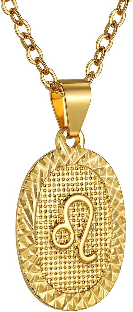GOLDCHIC JEWELRYGold Zodiac Coin Necklace for Women Men, Constellation Horoscope Astrology Pendant Necklaces Lucky Jewelry