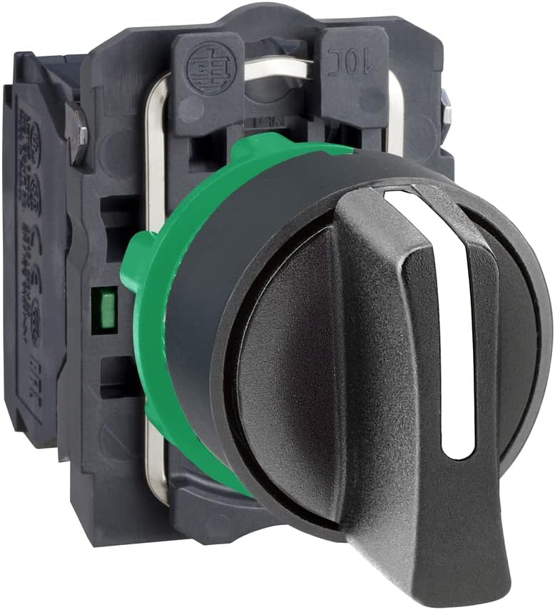 Schneider Electric Selector switch, plastic, black, Ø22, 3 positions, stay put, 2 NO, XB5AD33
