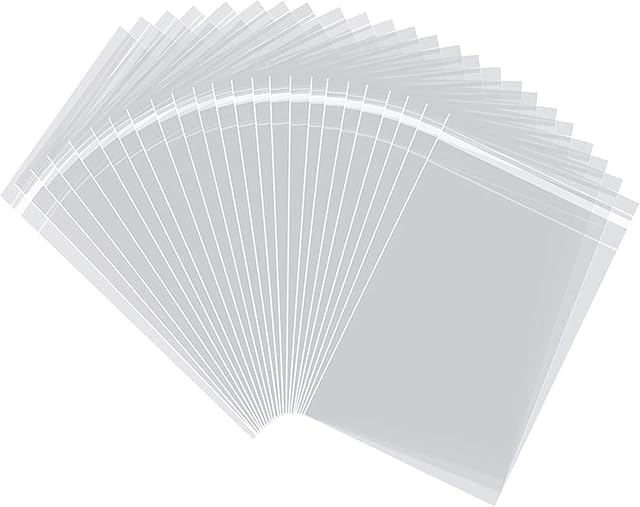 100 Pack Self Seal Cellophane Bags Clear Resealable Cellophane Sweet Bags for Cookie Bakery Candle Soap (4"x6")
