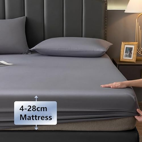 Miniatura 3 de Protector de colchón, sábana bajera impermeable, protector de colchón transpirable, a prueba de polvo, juego de 3 piezas, sábana bajera con bolsillo
