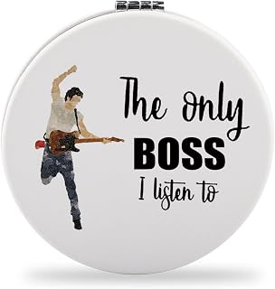 SEIRAA Bruce Pocket Mirrors Bruce Fans Gift Rock Music Lover Gifts The Only Boss I Listen to Music Makeup Mirror Bruce Merch (only boss)