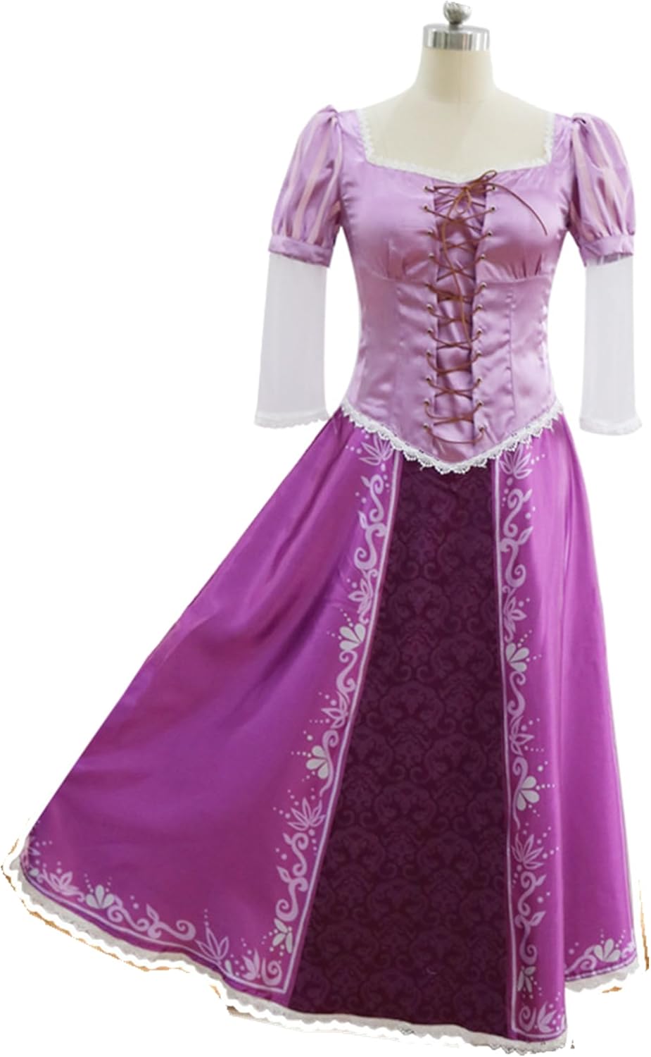 Women Long Hair Purple Princess Printing Cosplay Costume Adult Fancy Dress - Image 3