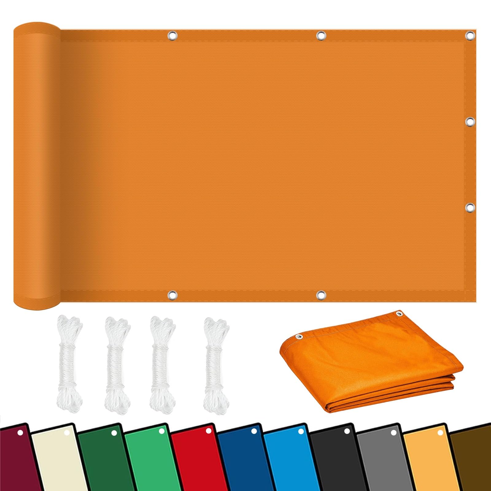 Voile d'ombrage carrée 2,5x4m orange en polyester renforcé avec oeillets