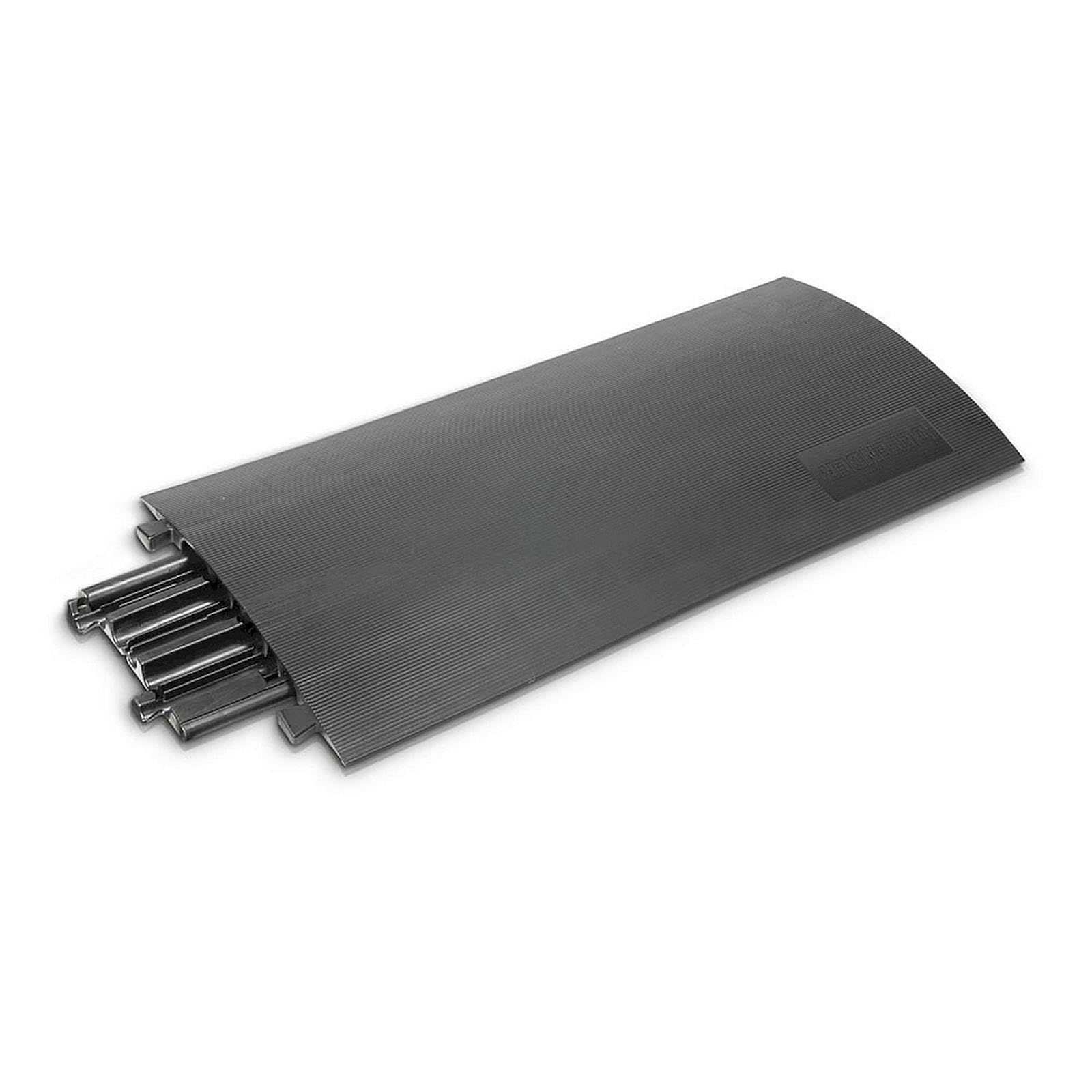 Pedana passacavo DEFENDER COMPACT con sette canali, pedana passacavo antiscivolo in poliuretano nero riciclabile, resistente a olio, acido, solventi e benzina, nero, altezza 3,7 cm