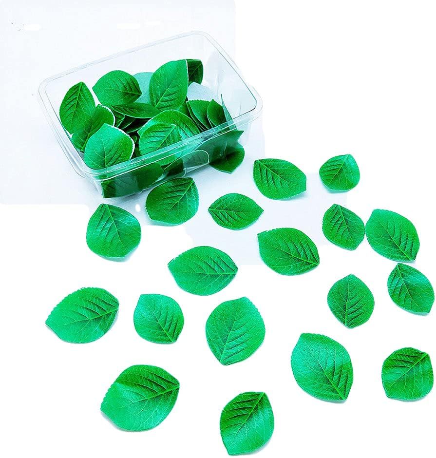 92pcs Edible Green Leaves for Cupcake Toppers Rice Paper Wafer Paper Baby Shower Wedding Cake Happy Birthday Party Decoration Mix Size (AC-120)