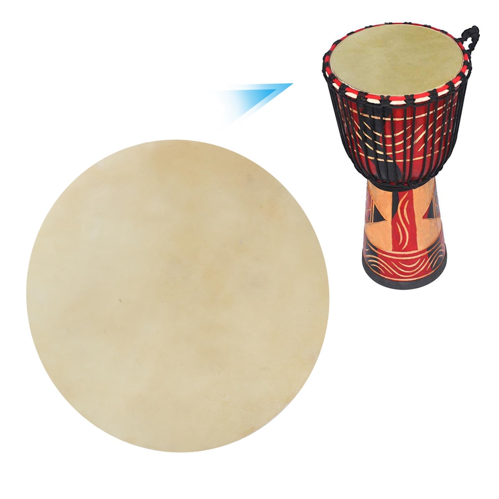 Reemplazo de Parche de Tambor, 2 Piezas de Cuero Sintético para Tambores Bongo, Sonido Duradero (9,0 pulgadas)