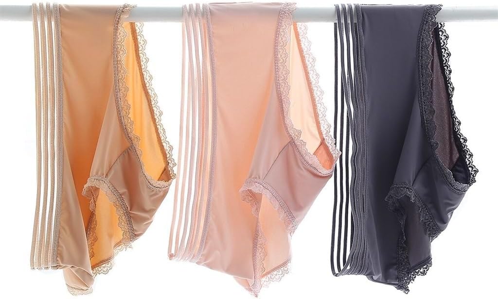 Ice Silk Traceless Panties Female Cotton File in the Waist Lace Wide Lifting Hip Triangle Pants Thin