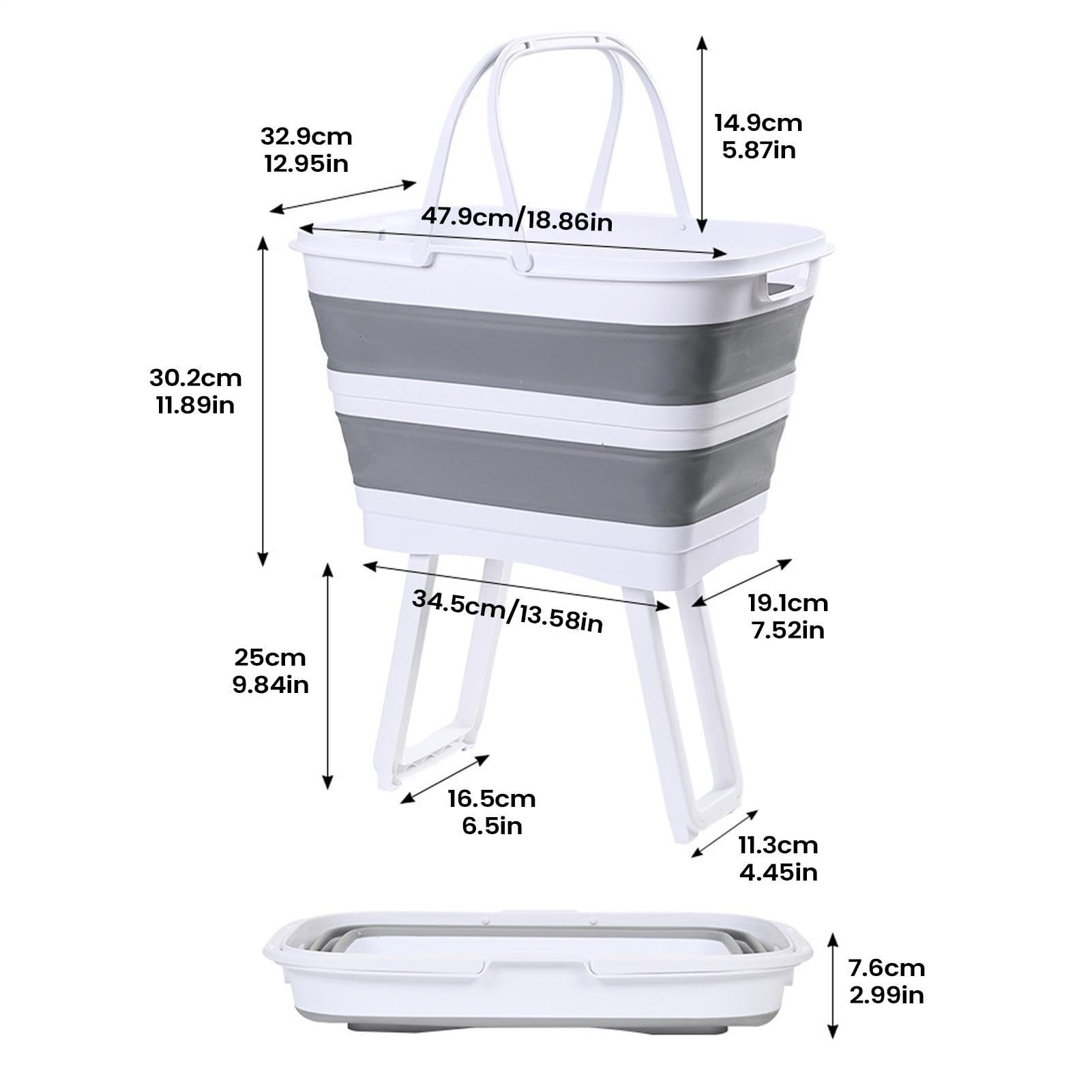 Wäschesammler 26 Liter Mit Griffen, Erhöhter Organizer | Wäschesammler Für Zuhause, Bad, Küche, Spielzimmer, Spielzeug, Snack, Lebensmittel, , Gemüse, Stoff, Handtuch