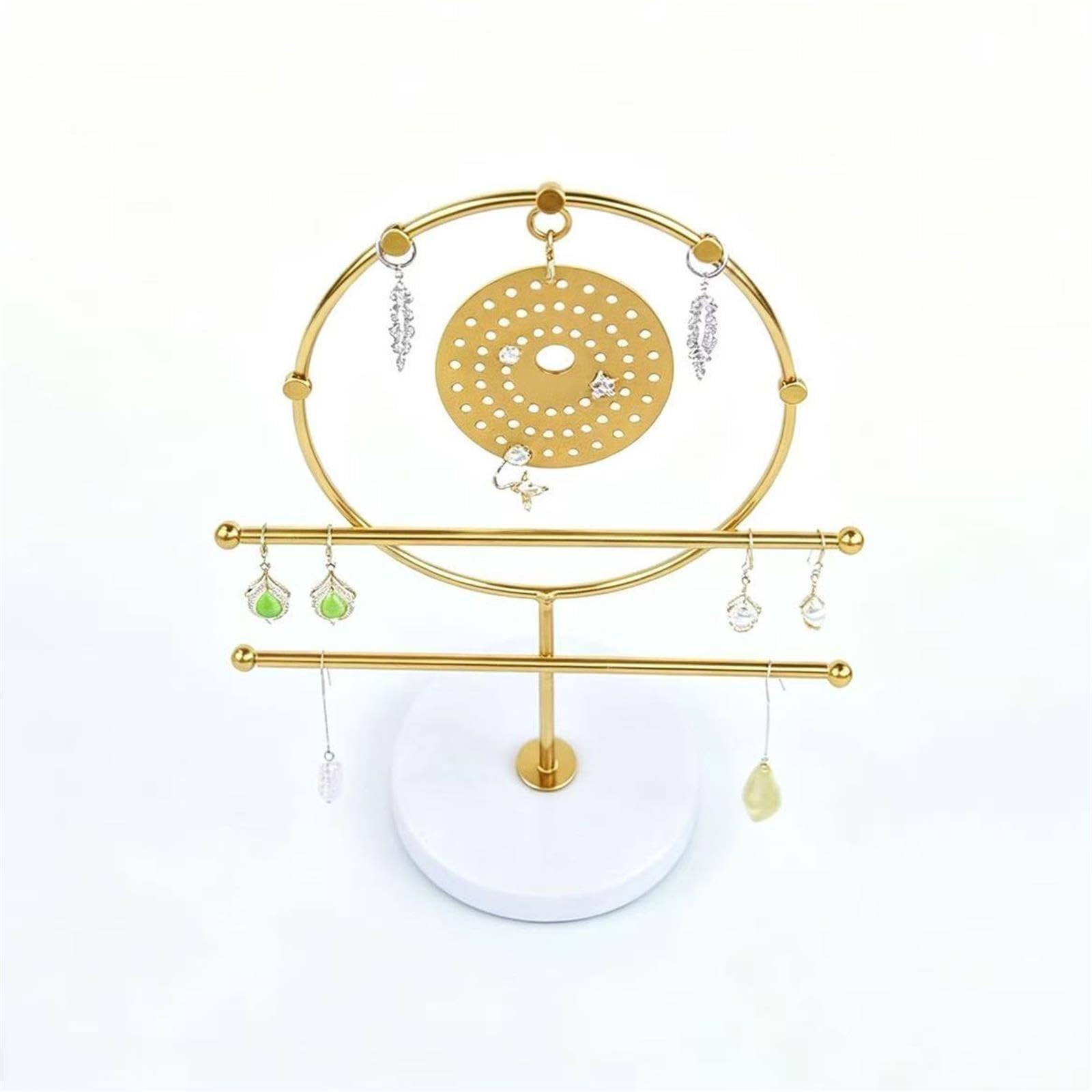 Soporte de joyería Soporte de joyería metal estilo creativo con base mármol